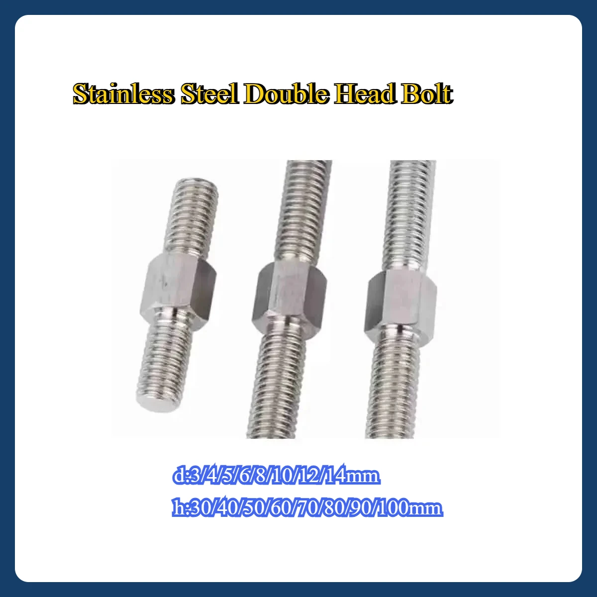 Stainless Steel Double Head Bolt/Front And Rear Tooth Double Head Screws/Inner And Outer Hexagon Of The Rod 
Stainless Steel Double Head Bolt/Front And Rear Tooth Double Head Screws/Inner And Outer Hexagon Of The Rod