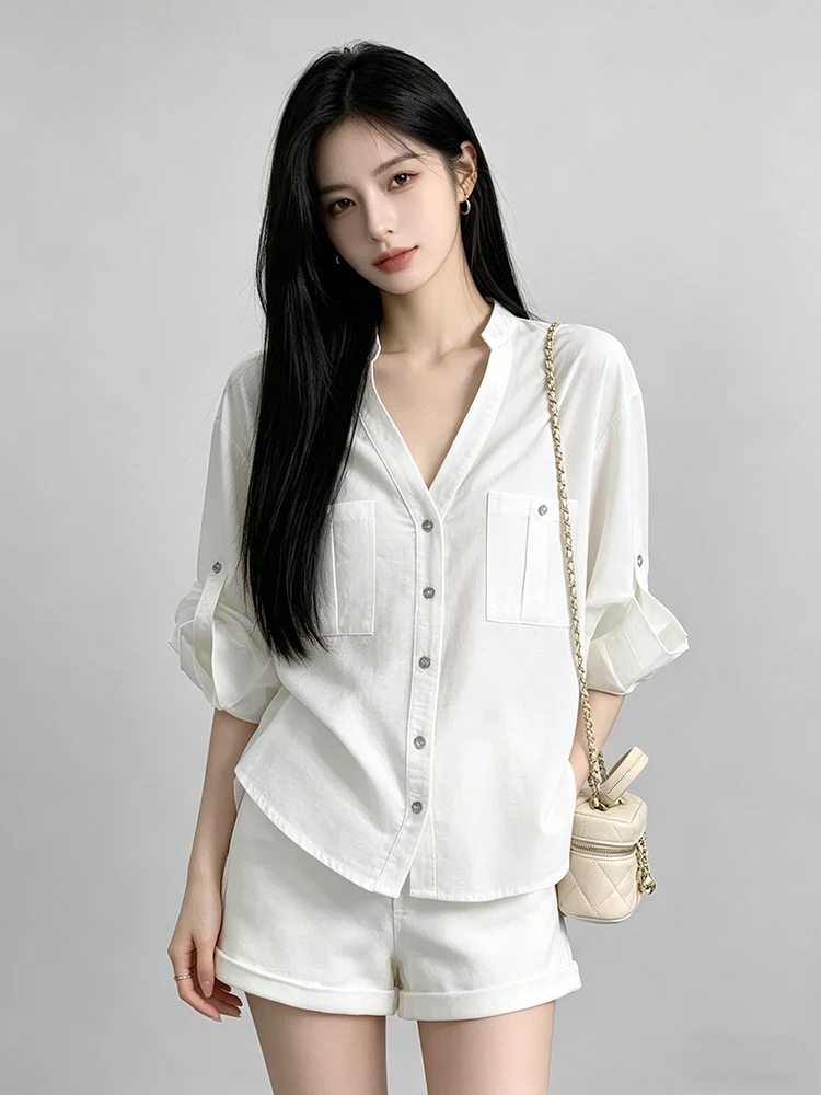 Kagawa Elegant Lightweight Luxury Button up Shirt Women's New Style Old Money Slimming Loose Personality Top Cotton Blend
Kagawa Elegant Lightweight Luxury Button up Shirt Women's New Style Old Money Slimming Loose Personality Top Cotton Blend