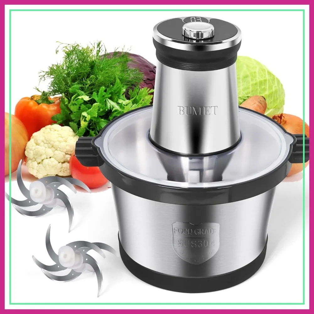 850W Electric Food Processor, 16 Cup Stainless Steel Bowl, 4 Speeds, LED Timer, for Meat, Vegetables, Pet Food
850W Electric Food Processor, 16 Cup Stainless Steel Bowl, 4 Speeds, LED Timer, for Meat, Vegetables, Pet Food