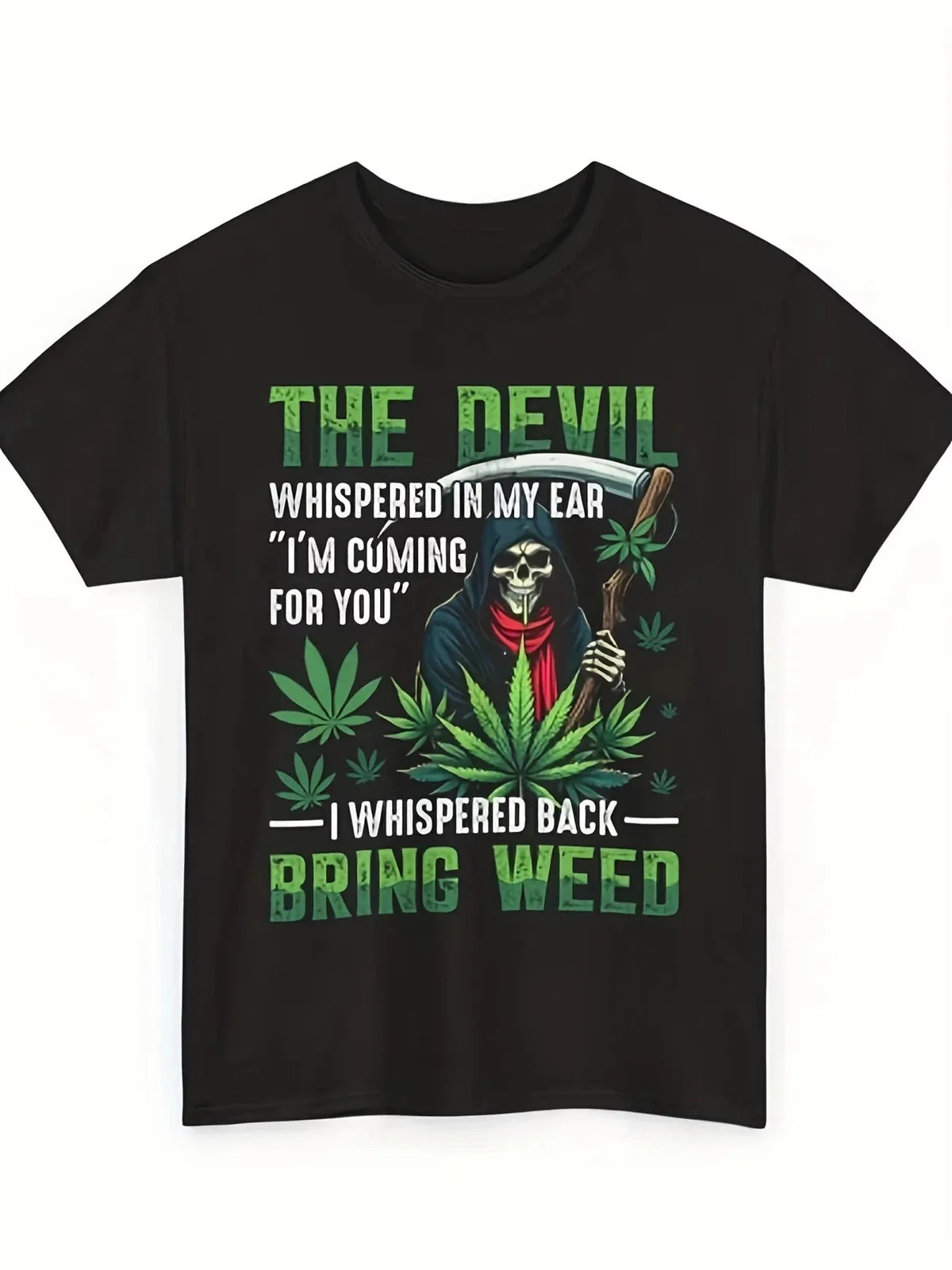 Funny Weed Graphic Tee | The Devil Bring Weed T Shirt | Cannabis Lover Shirt
Funny Weed Graphic Tee | The Devil Bring Weed T Shirt | Cannabis Lover Shirt