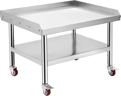 Work Tacleekii 36in 48in Stainless Steel Work Table with Casters Equipment Grill Stand Table with Wheels Adjustable Shelf & Legs Commercial Grill Prep Station for Kitchen Restaurant BBQ