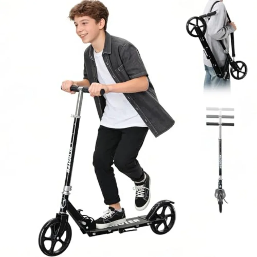 Folding Kick Scooter for 6+ Teens Adults up to 250Lbs 3 Adjustable Heights Rear Brake Wide Antislip Deck Lightweight Design Bla
Folding Kick Scooter for 6+ Teens Adults up to 250Lbs 3 Adjustable Heights Rear Brake Wide Antislip Deck Lightweight Design Bla