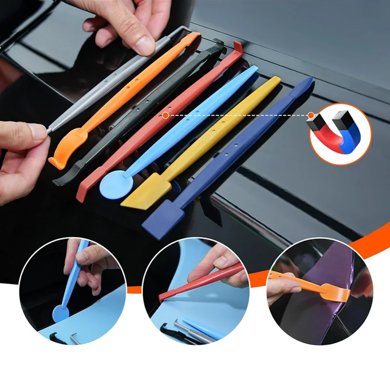 Car Wrap Kit 7 in 1 Vinyl Wrap Tools Flexible Magnetic Stick Corner Squeegee for Vinyl Wrapping Application PPF Film Scraper
Car Wrap Kit 7 in 1 Vinyl Wrap Tools Flexible Magnetic Stick Corner Squeegee for Vinyl Wrapping Application PPF Film Scraper