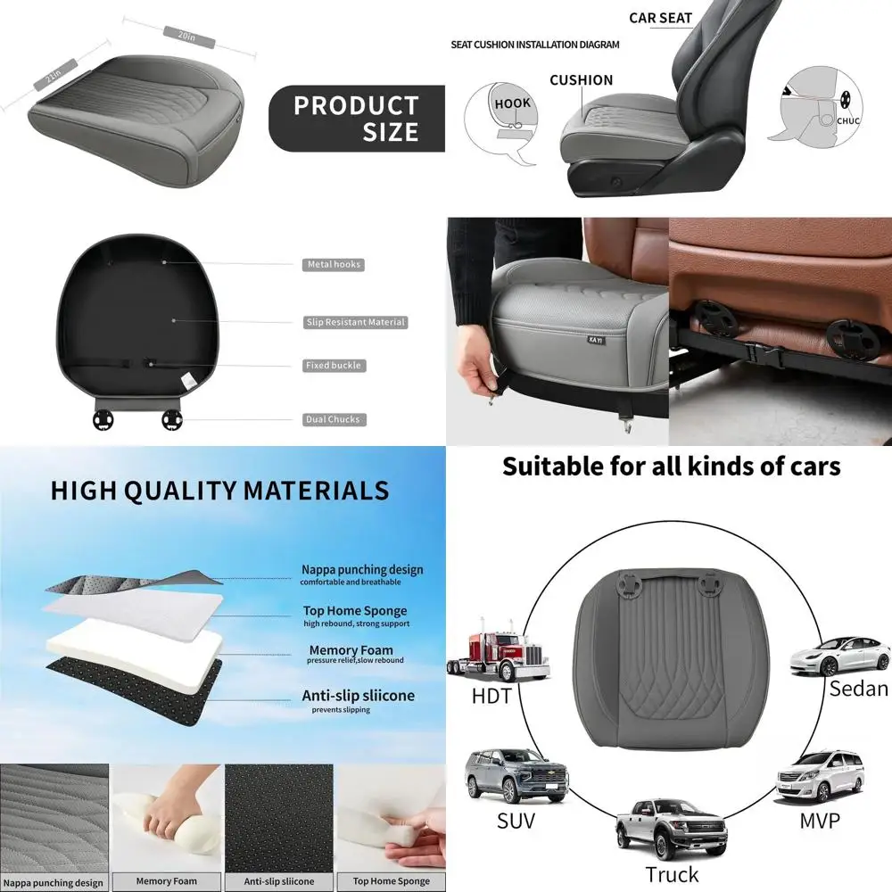 Car Seat Cover, Memory Foam Car Seat Cushion, Non-Slip Bottom Breathable Car Seat Cover, Relieve Tailbone Pain, Car Seat Protect
Car Seat Cover, Memory Foam Car Seat Cushion, Non-Slip Bottom Breathable Car Seat Cover, Relieve Tailbone Pain, Car Seat Protect