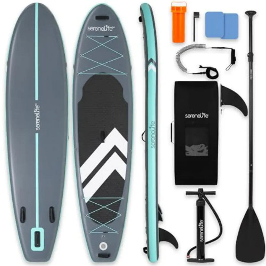 Youth adult SUP board: ultra-light inflatable, extra-wide stable design, non-slip EVA deck pad, 350 lbs capacity, premium acces
Youth adult SUP board: ultra-light inflatable, extra-wide stable design, non-slip EVA deck pad, 350 lbs capacity, premium acces