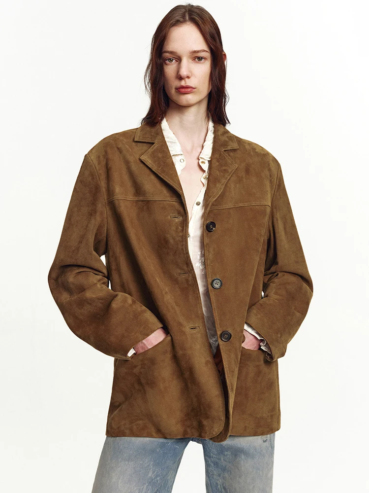 Classic Genuine Leather Blazer Jackets for Women High-end Simple Single Breasted Loose Real Sheepskin Suede Coat куртка кожаная
Classic Genuine Leather Blazer Jackets for Women High-end Simple Single Breasted Loose Real Sheepskin Suede Coat куртка кожаная