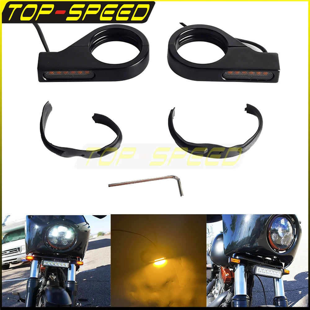 E24 E-Mark Amber Motorcycle LED Lamp 41mm Fork Tubes Turn Signal Light 12V Steering Lights For Harley Street Softail Trike CVO
E24 E-Mark Amber Motorcycle LED Lamp 41mm Fork Tubes Turn Signal Light 12V Steering Lights For Harley Street Softail Trike CVO