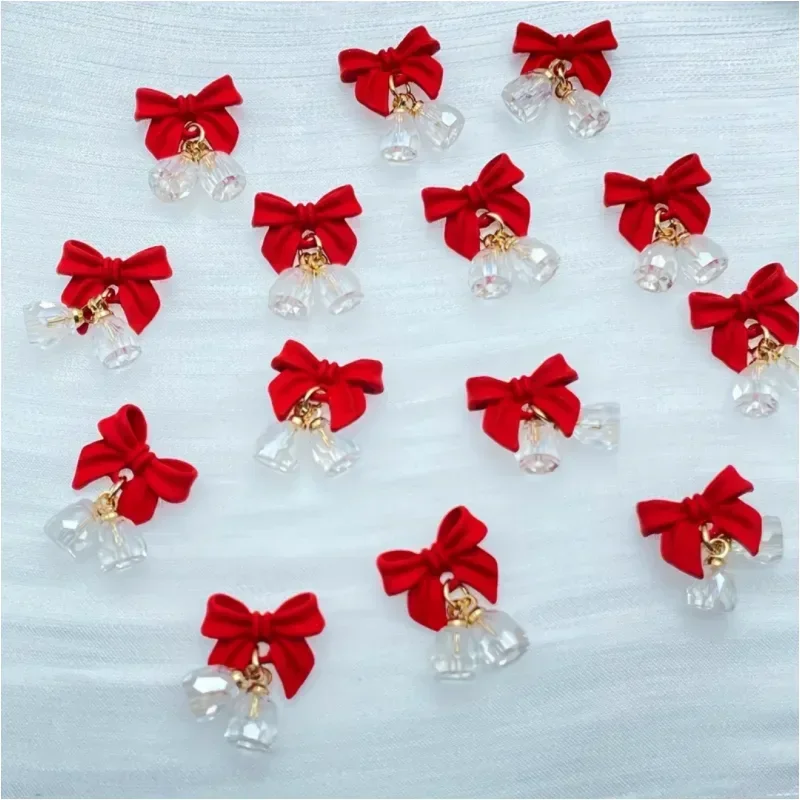 5pcs Festive Christmas Bell Red Bowknot Nail Art Charms New Year 2025 Luxury Crystal Aurora Bell Pendant Nail Decoration Parts
5pcs Festive Christmas Bell Red Bowknot Nail Art Charms New Year 2025 Luxury Crystal Aurora Bell Pendant Nail Decoration Parts