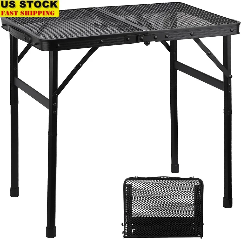 Lightweight Portable Camping Table Folding Grill Table Adjustable Height Metal Constructed Outdoor Mesh Top Easy Clean
Lightweight Portable Camping Table Folding Grill Table Adjustable Height Metal Constructed Outdoor Mesh Top Easy Clean