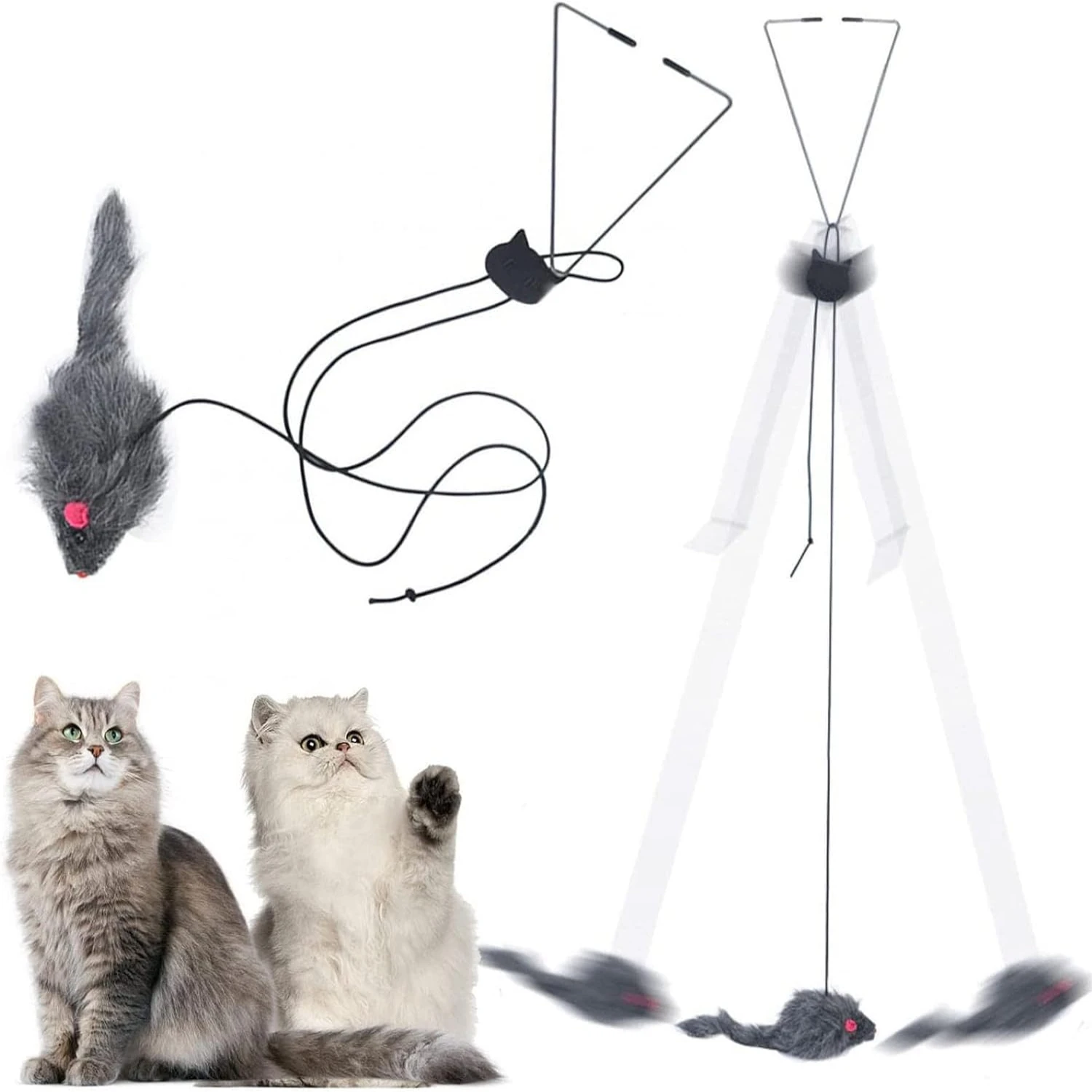 Engaging and Interactive Funny Cat Toy Set - Stimulating Black Mouse Rope and Retractable Door Hanging - Entertaining Supplies f
Engaging and Interactive Funny Cat Toy Set - Stimulating Black Mouse Rope and Retractable Door Hanging - Entertaining Supplies f