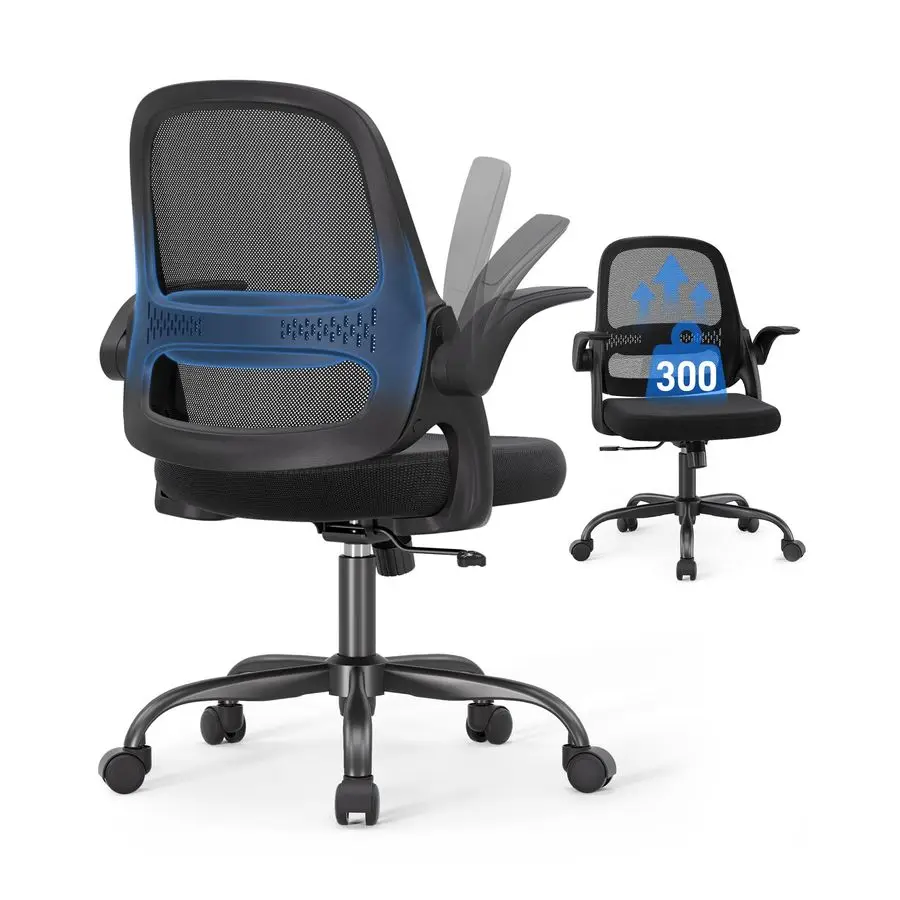 Mesh Office Chair for Home Office, FlipUp Arms, Breathable Mesh Back amp Thick Seat Cushion, Swivel Rolling Compute Customizable
Mesh Office Chair for Home Office, FlipUp Arms, Breathable Mesh Back amp Thick Seat Cushion, Swivel Rolling Compute Customizable