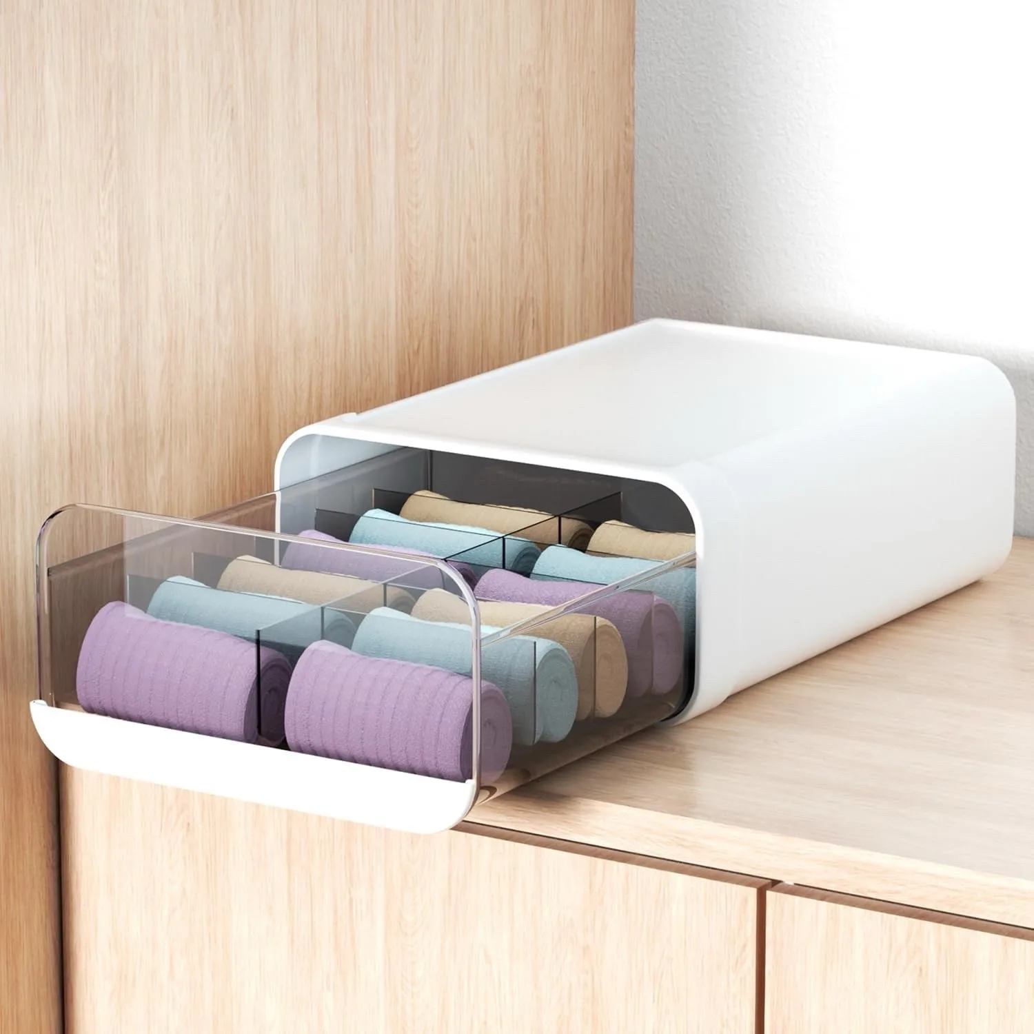 Underwear storage box with storage drawers
Underwear storage box with storage drawers