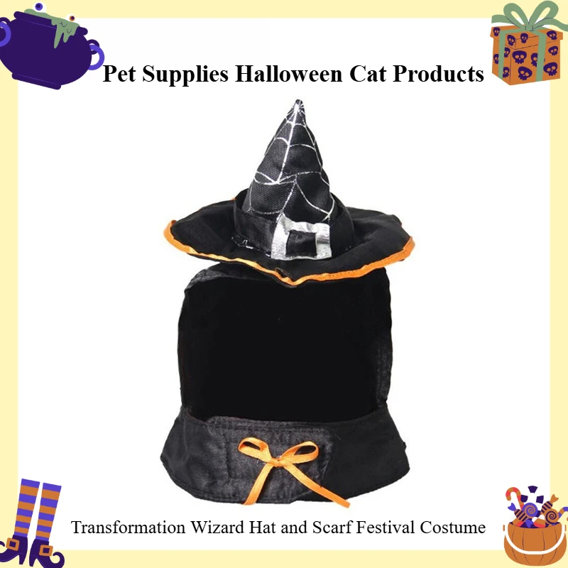 Pet Supplies Halloween Cat Products Transformation Wizard Hat and Scarf Festival Costume photograph dog supplies
Pet Supplies Halloween Cat Products Transformation Wizard Hat and Scarf Festival Costume photograph dog supplies
