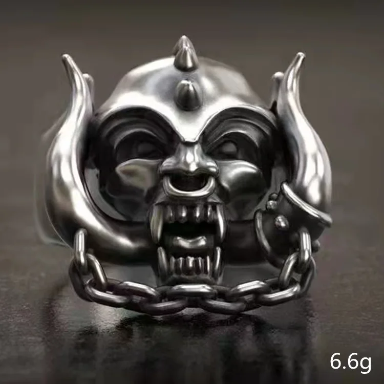 Europunk Style Motorcycle Blackened Exaggerated Head Skull Chain Ring Size 6-13
Europunk Style Motorcycle Blackened Exaggerated Head Skull Chain Ring Size 6-13