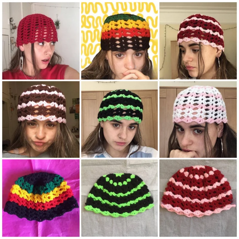 Spring and Summer Hollow Flower Pullover Hats for Women Japanese Cute Lace-up Thin Knit Hat Sweet Hand-woven Stacking Beanies
Spring and Summer Hollow Flower Pullover Hats for Women Japanese Cute Lace-up Thin Knit Hat Sweet Hand-woven Stacking Beanies