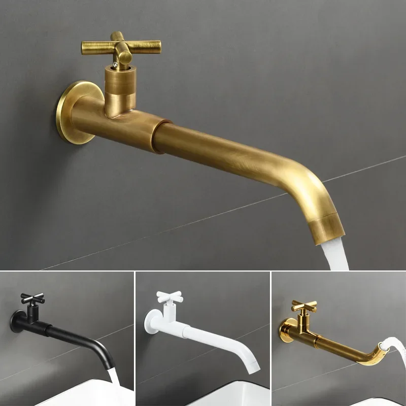 Bathroom Wall Mounted Long Mop Pool Faucet Single Cold brass Basin Faucet Balcony Wash Basin Tap Black/Antique/Chrome/White/Gray
Bathroom Wall Mounted Long Mop Pool Faucet Single Cold brass Basin Faucet Balcony Wash Basin Tap Black/Antique/Chrome/White/Gray