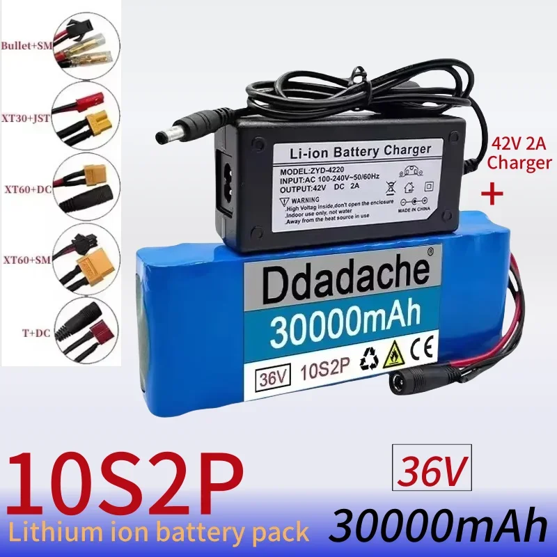 new 36V 30000mAh 18650 rechargeable lithium-ion battery pack 10S2P+charger can be used for electric bicycles and scooters
new 36V 30000mAh 18650 rechargeable lithium-ion battery pack 10S2P+charger can be used for electric bicycles and scooters