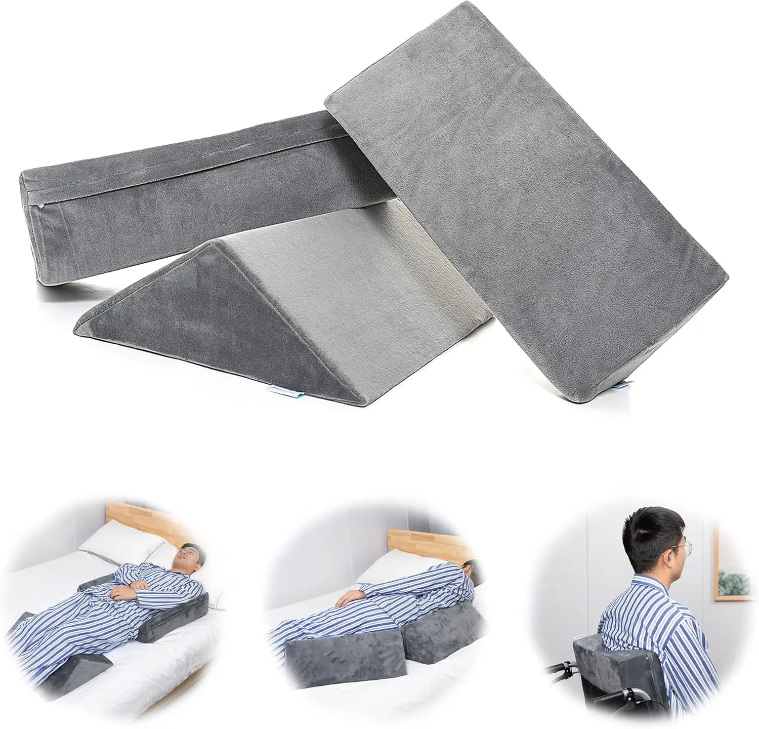 Bed Wedges & Body Positioners (3 in 1), 40 Degree Wedges for Bed Positioning, Dark Grey
Bed Wedges & Body Positioners (3 in 1), 40 Degree Wedges for Bed Positioning, Dark Grey