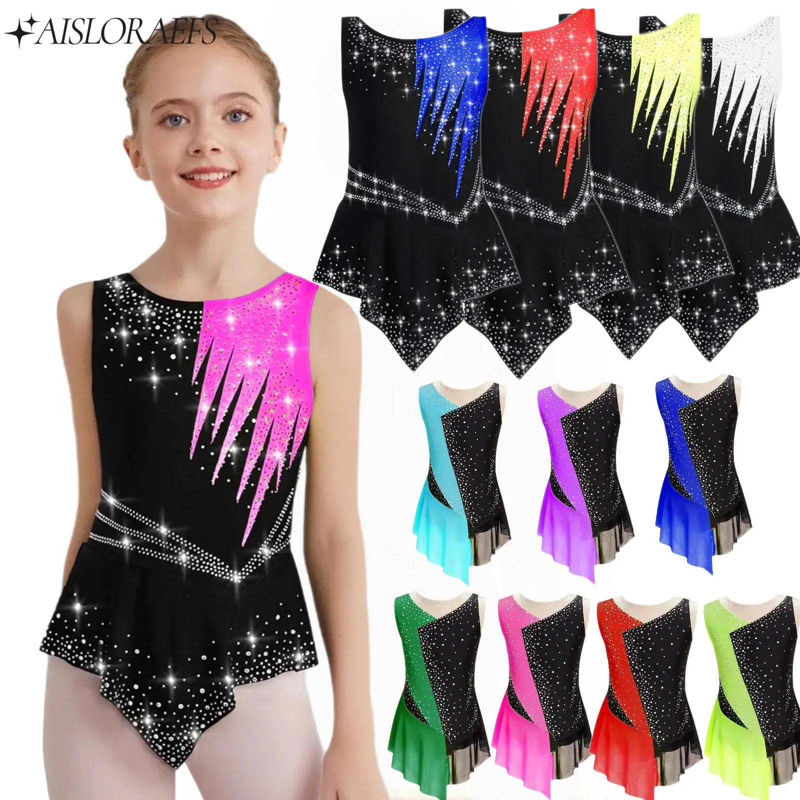 Glittery Rhinestones Rhythmic Gymnastics Leotard for Girls Ballet Jersey Figure Skating Performance Clothes Sleeveless Bodysuit
Glittery Rhinestones Rhythmic Gymnastics Leotard for Girls Ballet Jersey Figure Skating Performance Clothes Sleeveless Bodysuit