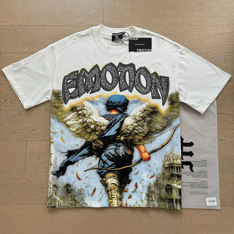 Retro Angel Print Rock Hip Hop Loose Fit Pure Cotton Short Sleeve T-Shirt Glittering Trendy American Brand Streetwear
Retro Angel Print Rock Hip Hop Loose Fit Pure Cotton Short Sleeve T-Shirt Glittering Trendy American Brand Streetwear