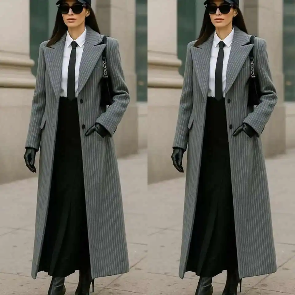 Vintage Women Suit Long Blazer 1Pcs Coat Jacket Prom Dress Single Breasted Elegant Stripe Floor Length Outfit Customized
Vintage Women Suit Long Blazer 1Pcs Coat Jacket Prom Dress Single Breasted Elegant Stripe Floor Length Outfit Customized