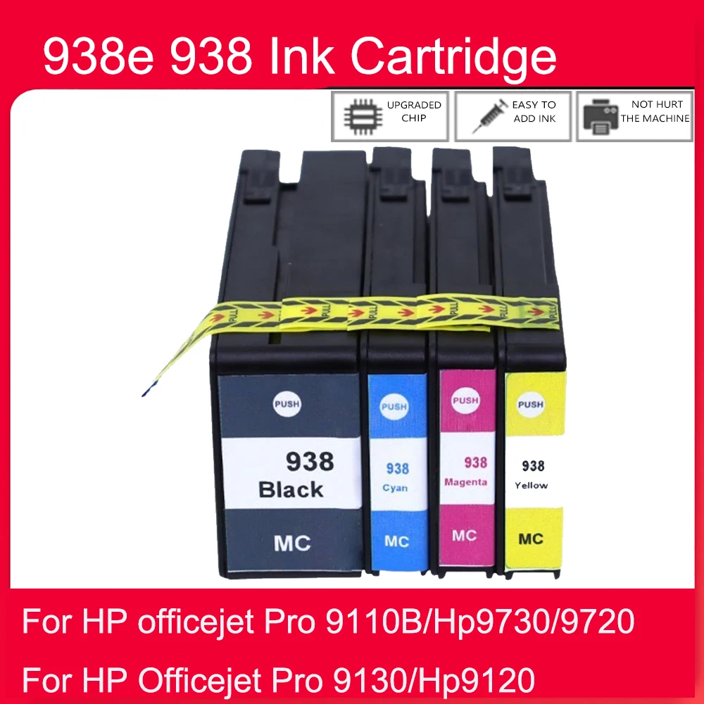 938XL 938 XL Ink Cartridge Compatible for HP938e for HP938 XL For HP officejet Pro 9110b 9120 9130 9720 9730 Printer
938XL 938 XL Ink Cartridge Compatible for HP938e for HP938 XL For HP officejet Pro 9110b 9120 9130 9720 9730 Printer