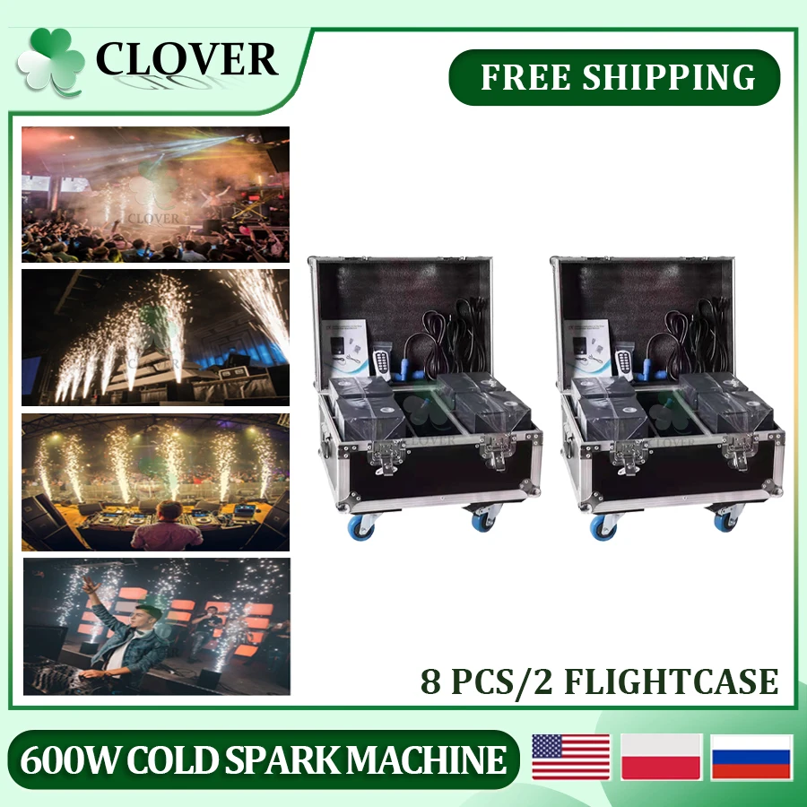 No Tax 8Pcs 600W Cold Spark Machine Cold Firework Machine DMX Remote Control LCD Cold Sparking Machine With 2Pcs Flightcases
No Tax 8Pcs 600W Cold Spark Machine Cold Firework Machine DMX Remote Control LCD Cold Sparking Machine With 2Pcs Flightcases