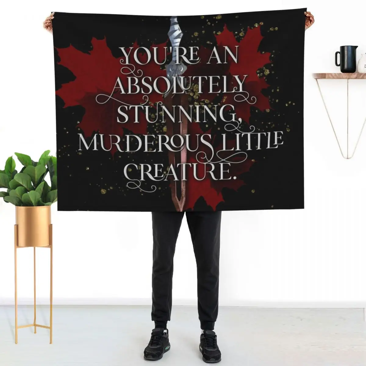 You're an absolutely stunning, murderous little creature. From blood and ash Jennifer L Armentrout Throw Blanket
You're an absolutely stunning, murderous little creature. From blood and ash Jennifer L Armentrout Throw Blanket