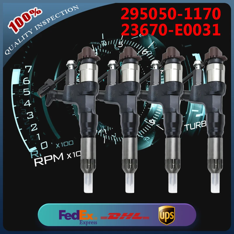 4PCS Diesel Common Rail Fuel Injector 295050-1170 23670-E0031 for HINO 300 Serie N04C Diesel Engine
4PCS Diesel Common Rail Fuel Injector 295050-1170 23670-E0031 for HINO 300 Serie N04C Diesel Engine
