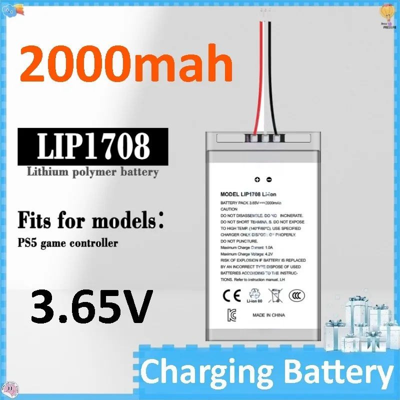 2pcs LIP1708 2000mAh 3.65v Lithium PS5 Battery for Sony PS5 Controller DualSense Game Controller
2pcs LIP1708 2000mAh 3.65v Lithium PS5 Battery for Sony PS5 Controller DualSense Game Controller