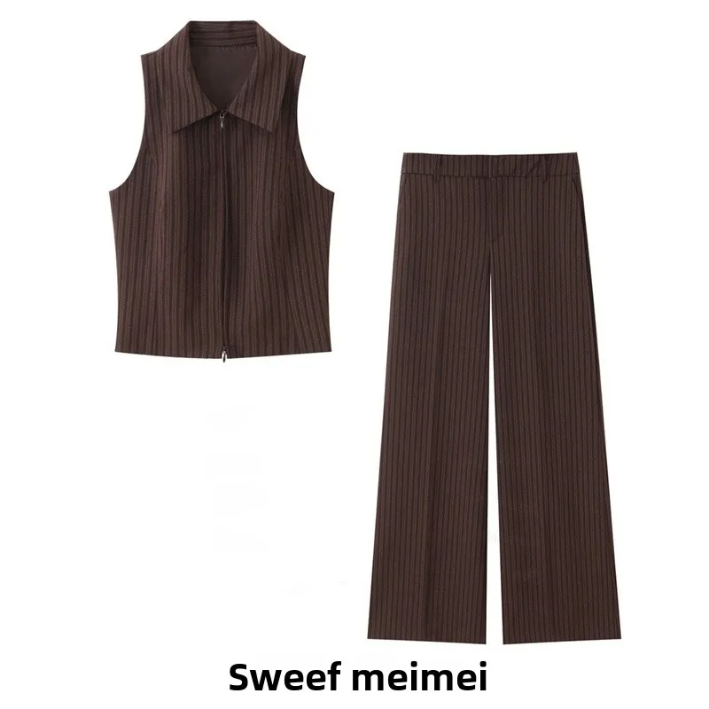 Low Waist Stripe Vest Flared Pants Women's Fashion Casual Trousers Zipper Fly PVC Fabric Warmth Ladies Spring 2026
Low Waist Stripe Vest Flared Pants Women's Fashion Casual Trousers Zipper Fly PVC Fabric Warmth Ladies Spring 2026