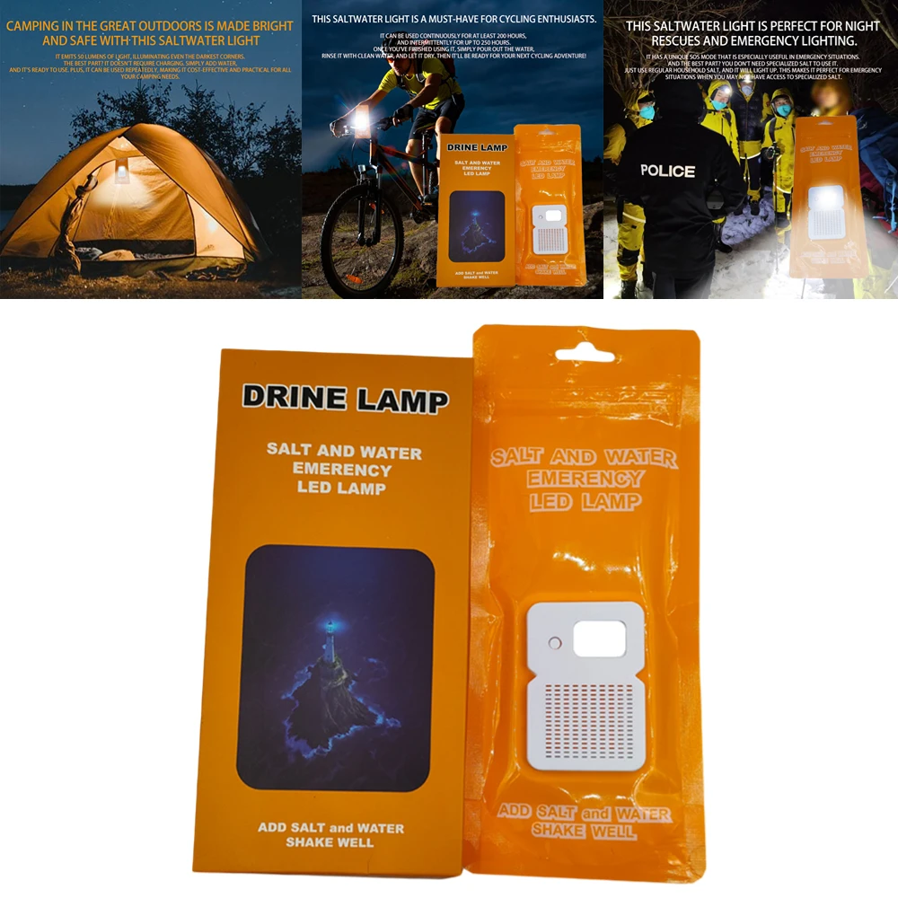 Salt Water LED Lamp Outdoor Camping Lamp Waterproof Portable LED Salt Water Emergency Light Reusable Survival Travel Supplies
Salt Water LED Lamp Outdoor Camping Lamp Waterproof Portable LED Salt Water Emergency Light Reusable Survival Travel Supplies