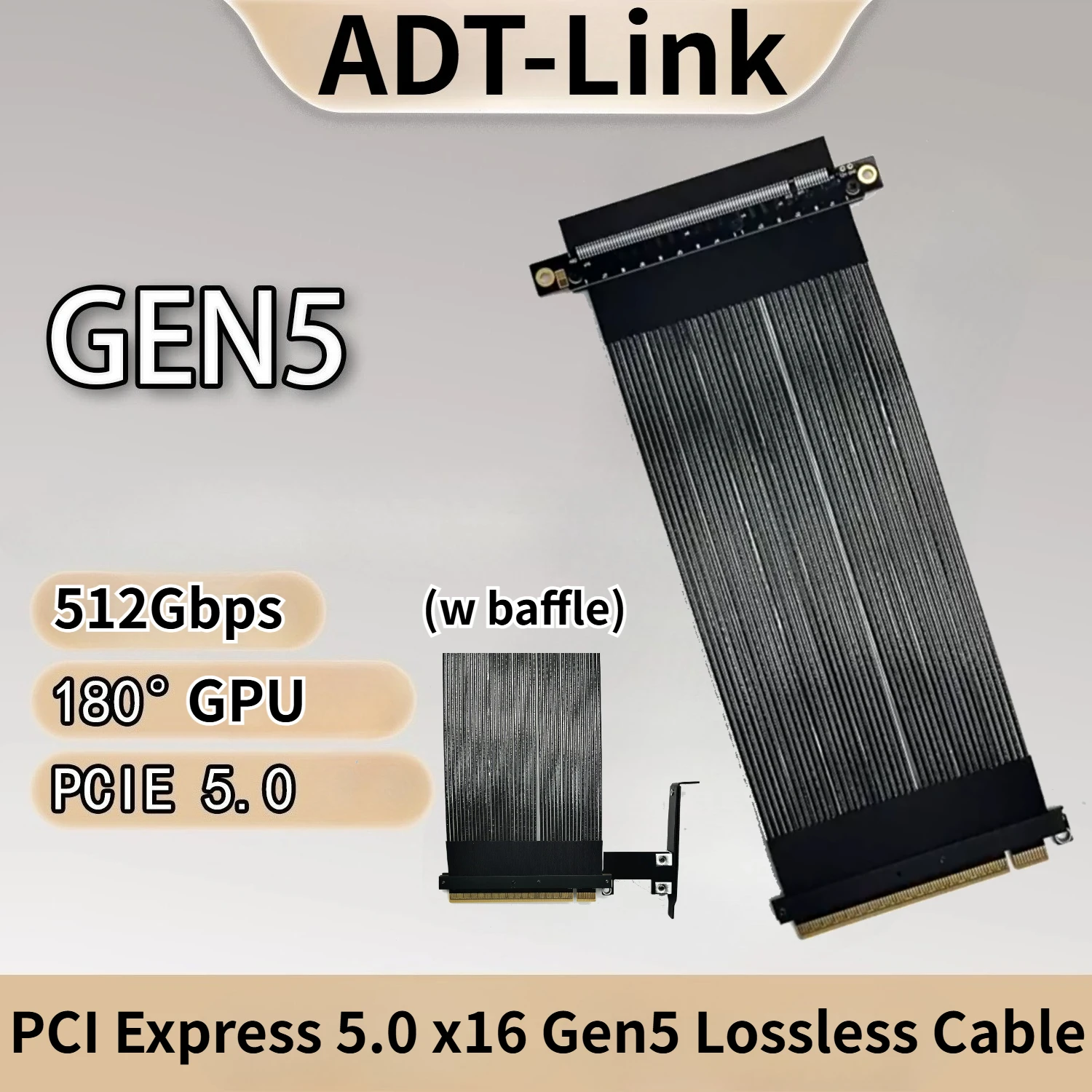 PCIe 5.0 x16 Extension Cable 512Gbps Gen5 High Speed Adapter Riser Card Flexible Cable 90/180 Connector Lossless GPU for PC Case
PCIe 5.0 x16 Extension Cable 512Gbps Gen5 High Speed Adapter Riser Card Flexible Cable 90/180 Connector Lossless GPU for PC Case