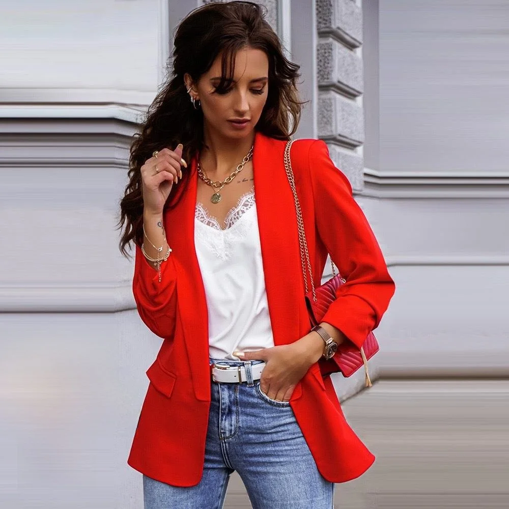 Women's Long Slim Fit Suit Jacket Small Sved Elegant Style Polyester Fiber Long Sleeve Classic Collar Color
Women's Long Slim Fit Suit Jacket Small Sved Elegant Style Polyester Fiber Long Sleeve Classic Collar Color