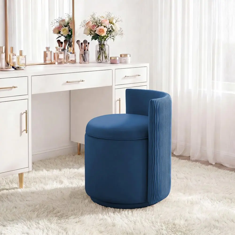 Vanity Chair with Storage, Swivel Velvet Chairs with Back, Modern Round Accent Makeup Chair, No Assembly Vanity Stool for Livin
Vanity Chair with Storage, Swivel Velvet Chairs with Back, Modern Round Accent Makeup Chair, No Assembly Vanity Stool for Livin