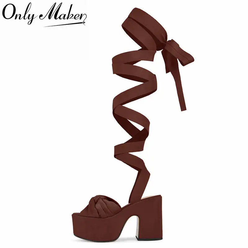 Onlymaker Women Open Round Toe Platform Chunky Heel Lace Up Faux Suede Sandals For Party Dress Sandals
Onlymaker Women Open Round Toe Platform Chunky Heel Lace Up Faux Suede Sandals For Party Dress Sandals