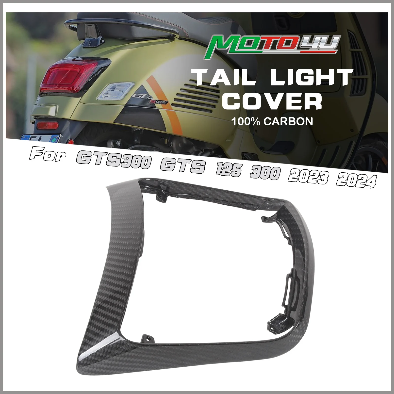 For Vespa GTS300 GTS 125 300 2023 2024 Scooter 100% Carbon Fiber Tail Light Cover Motorcycle Modified Decorative Cover
For Vespa GTS300 GTS 125 300 2023 2024 Scooter 100% Carbon Fiber Tail Light Cover Motorcycle Modified Decorative Cover