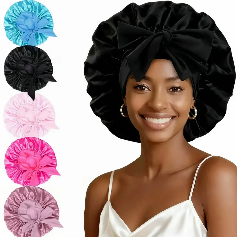 5pcs Satin Bonnets for Women Jumbo Size Silk Bonnet for Sleeping Sleep Hair Cap with Elastic Tie Band for Curly Hair
5pcs Satin Bonnets for Women Jumbo Size Silk Bonnet for Sleeping Sleep Hair Cap with Elastic Tie Band for Curly Hair