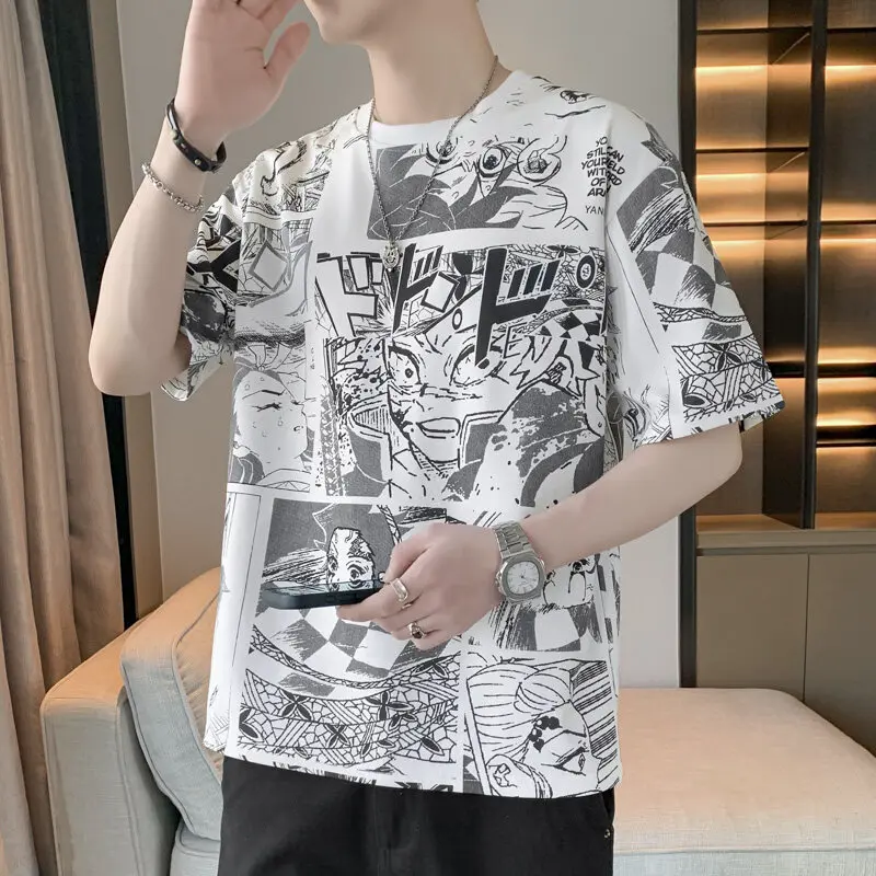 New 2025 Summer Men's T-Shirts Youth Streetwear Casual Antibacterial Top Tee Oversized M-8XL Cartoon Print Short Sleeve Clothing
New 2025 Summer Men's T-Shirts Youth Streetwear Casual Antibacterial Top Tee Oversized M-8XL Cartoon Print Short Sleeve Clothing