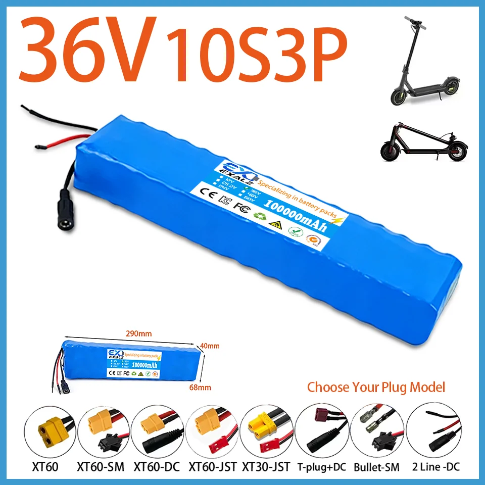 36V Scooter Battery 10S3P 100Ah 18650 Rechargeable Lithium Battery Pack with BMS for E-Bike E-scooter High Power 42V
36V Scooter Battery 10S3P 100Ah 18650 Rechargeable Lithium Battery Pack with BMS for E-Bike E-scooter High Power 42V