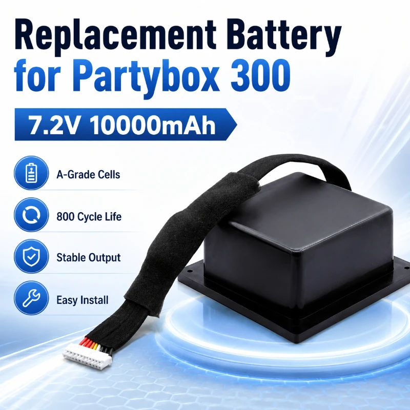 10000mAh 7.2V Suitable for JBL Partybox300 Speaker Battery SUN-INTE-125 Square Dance Party Speaker Long Battery Life
10000mAh 7.2V Suitable for JBL Partybox300 Speaker Battery SUN-INTE-125 Square Dance Party Speaker Long Battery Life