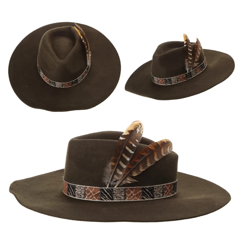 Wool Cowboy Fedora Hat for Men Adult Stage Performances Hat Theme Party Masquerade Dress Up Costume RolePlay Hat
Wool Cowboy Fedora Hat for Men Adult Stage Performances Hat Theme Party Masquerade Dress Up Costume RolePlay Hat