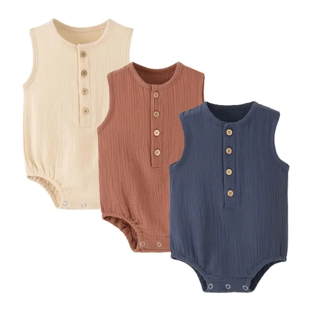 Baby Boy Girl Bodysuit Sleeveless Cotton Linen Romper Newborn Jumpsuit One Piece Baby Clothes/Outfits 0-24 Months
Baby Boy Girl Bodysuit Sleeveless Cotton Linen Romper Newborn Jumpsuit One Piece Baby Clothes/Outfits 0-24 Months