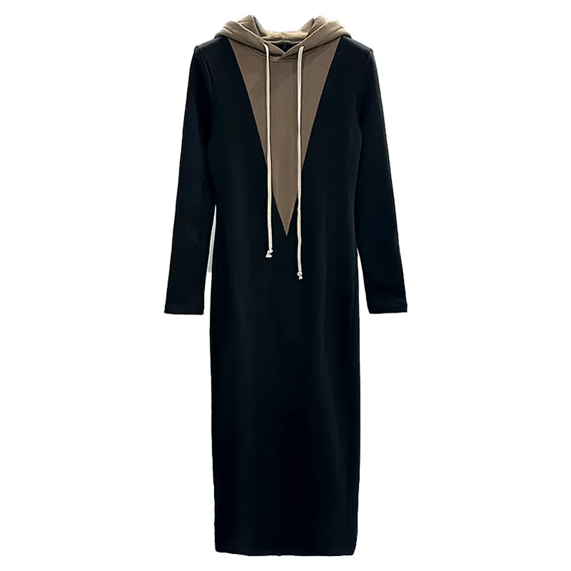 Sweatshirt Dress For Women 2024 New Spring/Summer Knitted V-Shaped Hooded Black Gray Slimming Long Casual Style Classic Design
Sweatshirt Dress For Women 2024 New Spring/Summer Knitted V-Shaped Hooded Black Gray Slimming Long Casual Style Classic Design