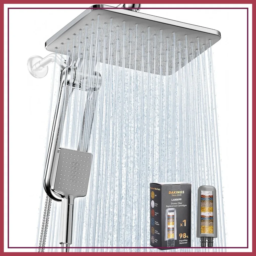 Dual Filtered Rainfall Handheld Shower Head Spray Combo, 7-Mode High Flow 11-Inch Rain Shower Head with Handheld
Dual Filtered Rainfall Handheld Shower Head Spray Combo, 7-Mode High Flow 11-Inch Rain Shower Head with Handheld