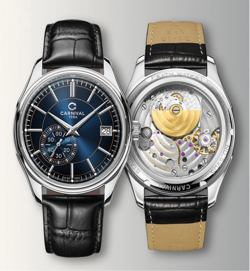 Carnival Men Luxury Watch 40MM Automatic Watches Mechanical Wristwatch Ulththin Waterproof Sapphire Small Rotor Butterfly Clasp
Carnival Men Luxury Watch 40MM Automatic Watches Mechanical Wristwatch Ulththin Waterproof Sapphire Small Rotor Butterfly Clasp