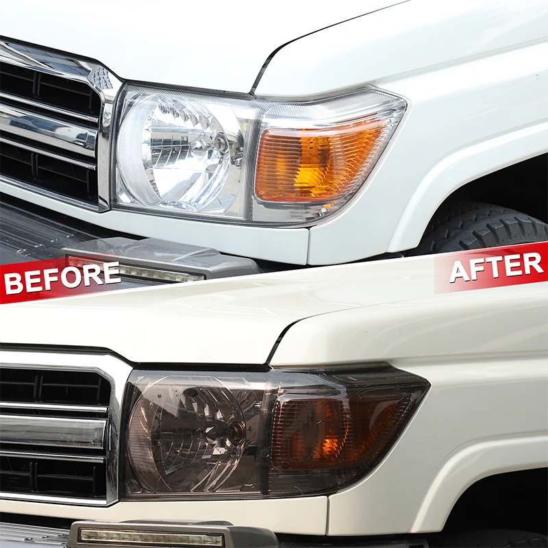 For Toyota Land Cruiser LC76 2007+ Smoke Black Clear Headlight Film Front Lamp TPU Anti-scratch Protection
For Toyota Land Cruiser LC76 2007+ Smoke Black Clear Headlight Film Front Lamp TPU Anti-scratch Protection