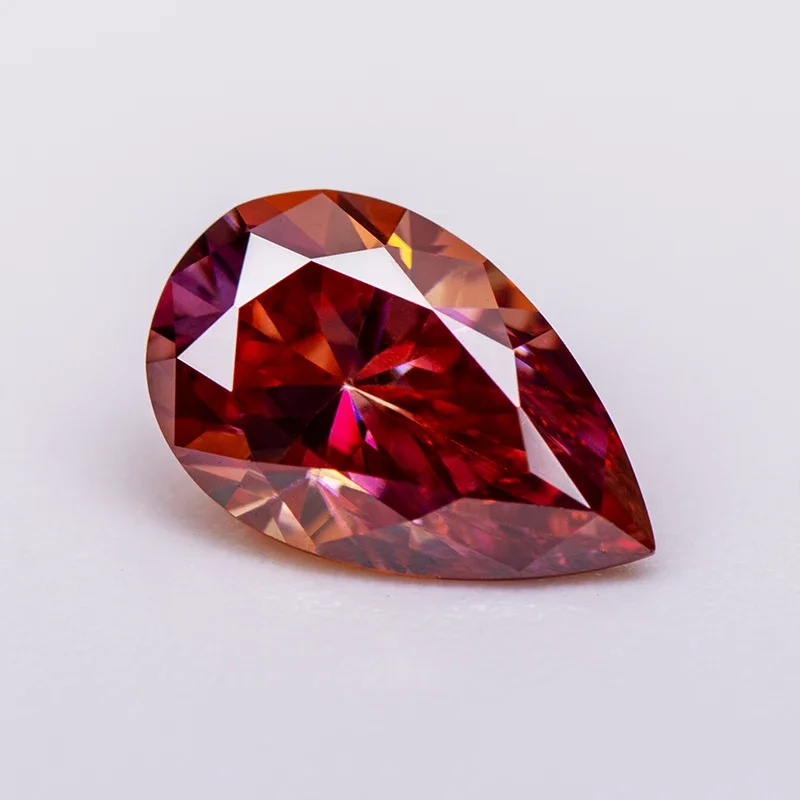 Moissanite Stone Watermelon Red Colour Pear Cut Lab Created Gemstone Advanced Jewelry Making Materials with GRA Certificate
Moissanite Stone Watermelon Red Colour Pear Cut Lab Created Gemstone Advanced Jewelry Making Materials with GRA Certificate