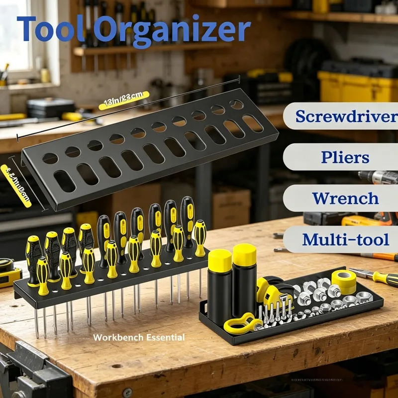 Wall Mounted Metal Industrial Tool Rack Heavy Duty Steel Organizer for Screwdrivers Hammers Garage Workshop Tool Storage
Wall Mounted Metal Industrial Tool Rack Heavy Duty Steel Organizer for Screwdrivers Hammers Garage Workshop Tool Storage
