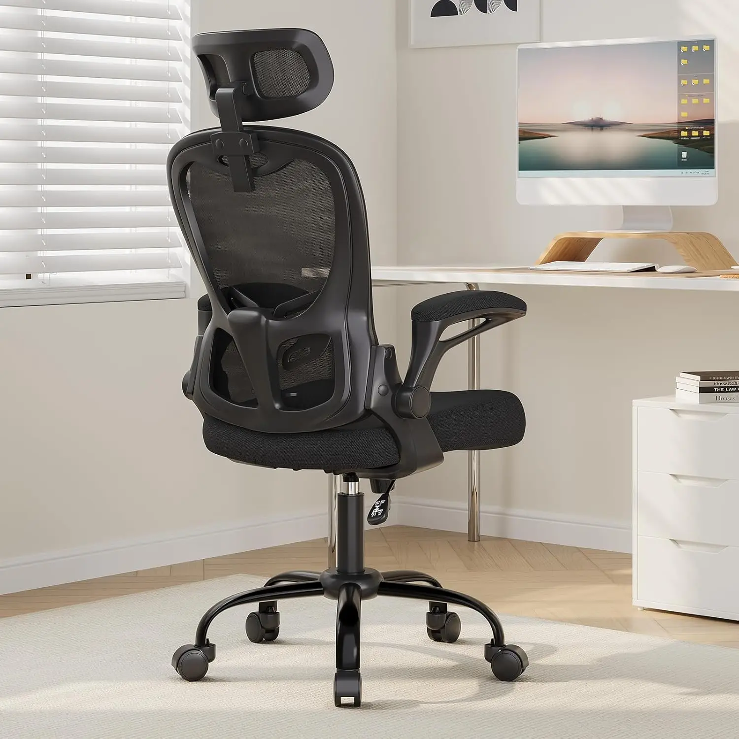 Ergonomic High Back Office Chair, 330LBS, Lumbar Support, Flip-up Armrests, Swivel Task Chair
Ergonomic High Back Office Chair, 330LBS, Lumbar Support, Flip-up Armrests, Swivel Task Chair
